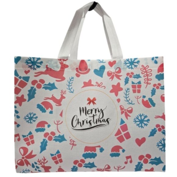 Large Reusable Non-Woven Foldable Lightweight Tote Christmas Gift Bags - NEW - Picture 2 of 8